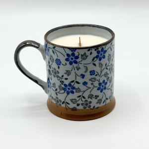 Bougie Indigo Tasse Fleurs