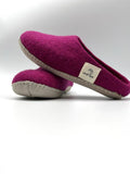 Chaussons en laine feutrée - Orange - Fabrication artisanale au Népal